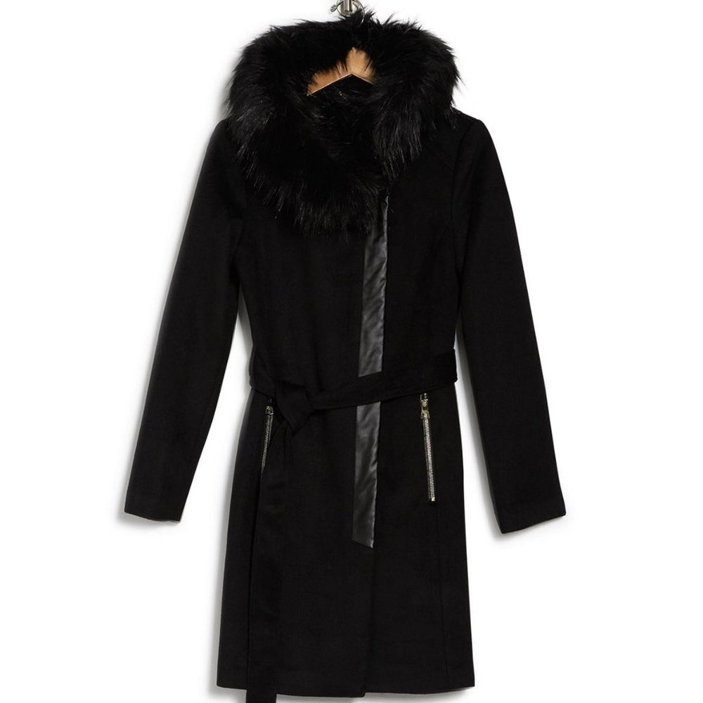 NWOT Karl Lagerfeld Wool Blend Belted Jacket